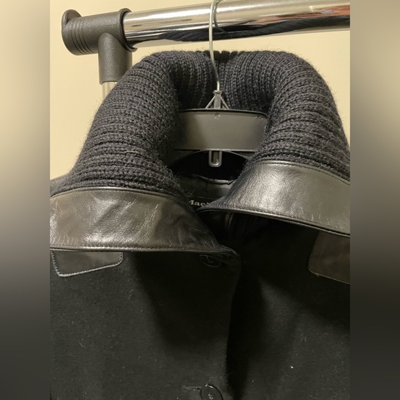 Black Mackage Wool Knee Length Coat - Picture 3 of 7